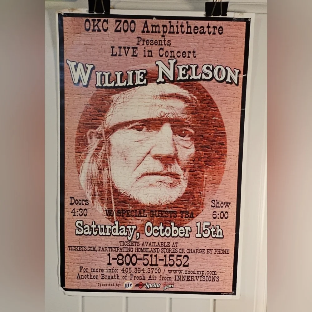 [Willie Nelson] Vintage 2005 Concert Poster @ Zoo Amphitheater OKC